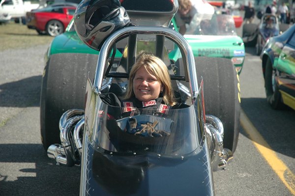 Becky in the cockpit
